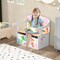 Costway 3 in 1 Kids Convertible Activity Bench Children Table & Chair Set with 2 Bins Grey/White